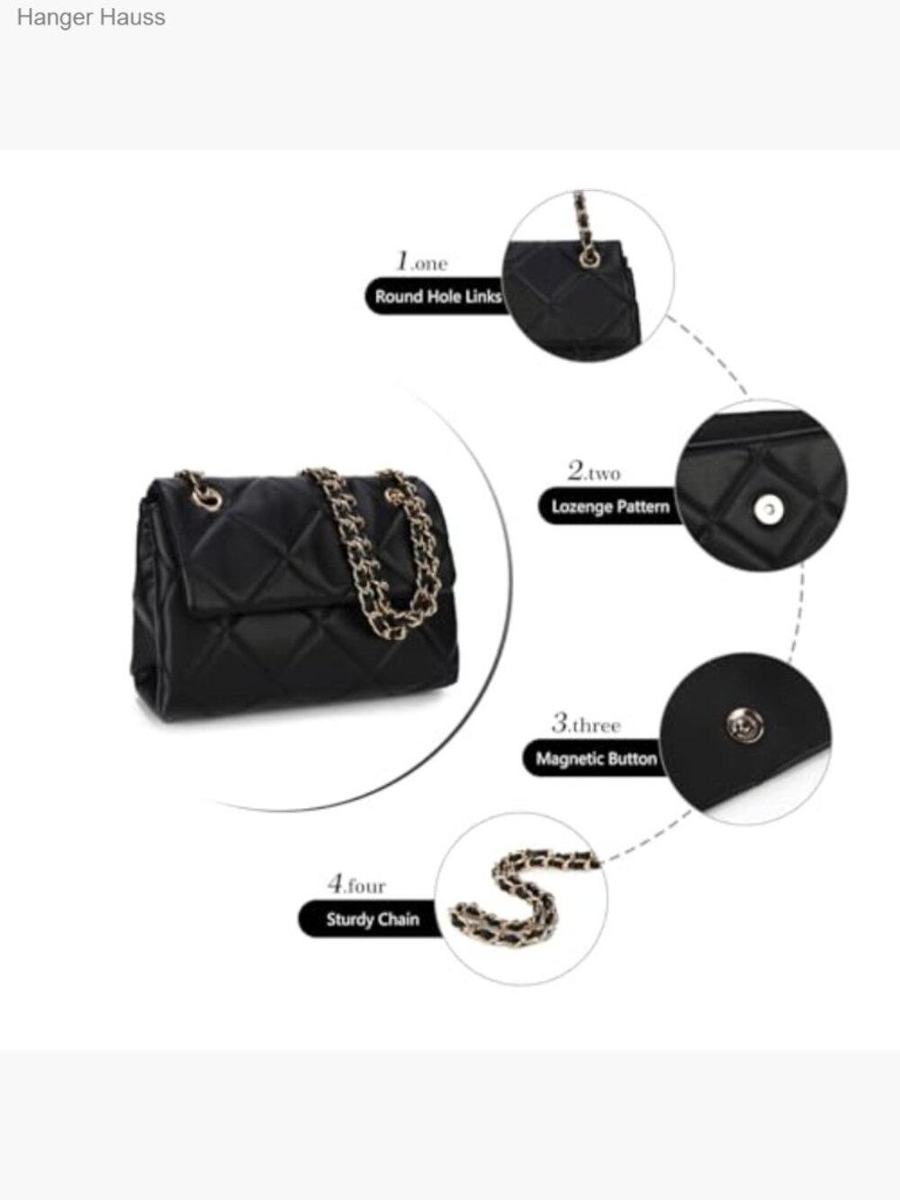 Quilted Crossbody Bag for Women Small Shoulder Purse Trendy Clutch - Picture 6 of 7